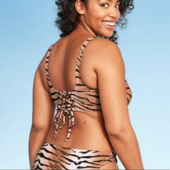 RELISTED Tiger Swim Bikini Top Xhilaration Strappy - Picture 3 of 8